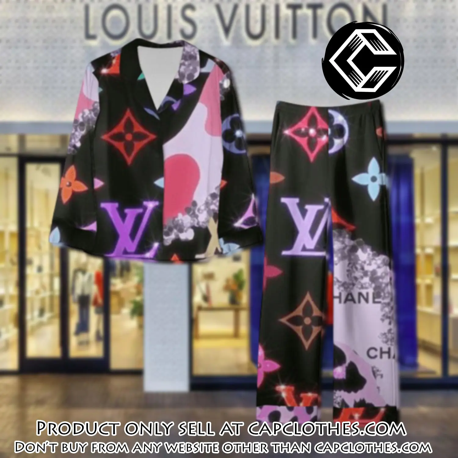 Trending luxury lv satin pajama set pjs1081 cc1719618